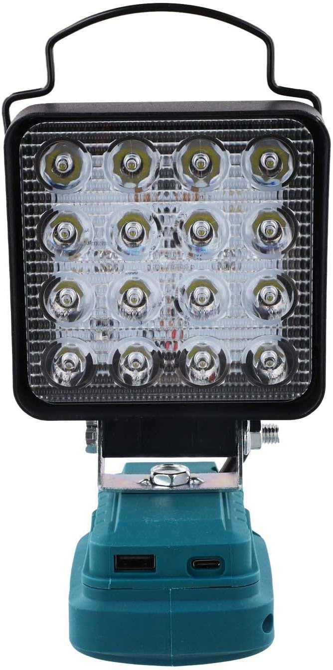 Portable LED Utility Light for 18V, Cordless Work Light with USB Port, Adjustable Head Handheld Floodlight for Garage Workshop Job SITEs Power(B)