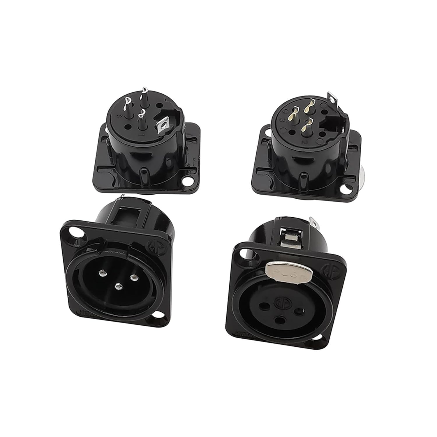 3-pinowe męskie złącze żeńskie XLR do montażu panelowego w obudowie – opakowanie 1/2/10(Female,10Pcs)