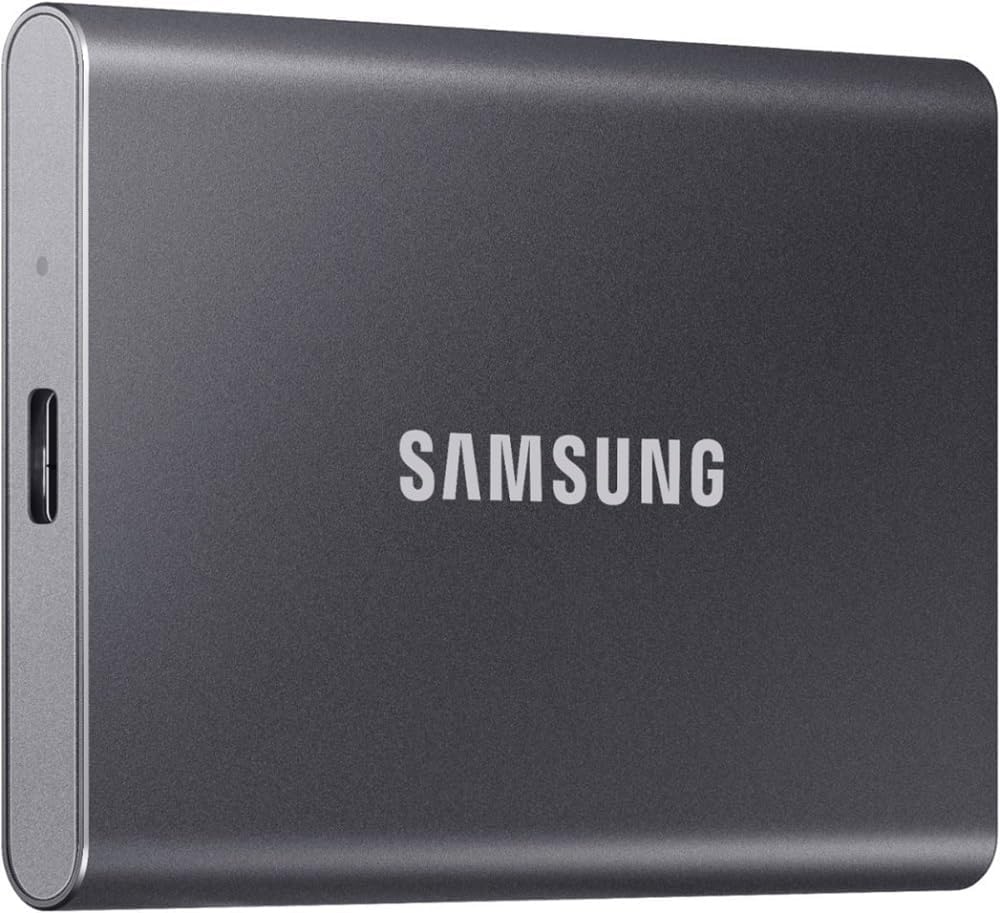 Samsung T7 2TB External USB 3.2 Gen 2 Portable SSD w/ Hardware Encryption - Gray (Renewed)