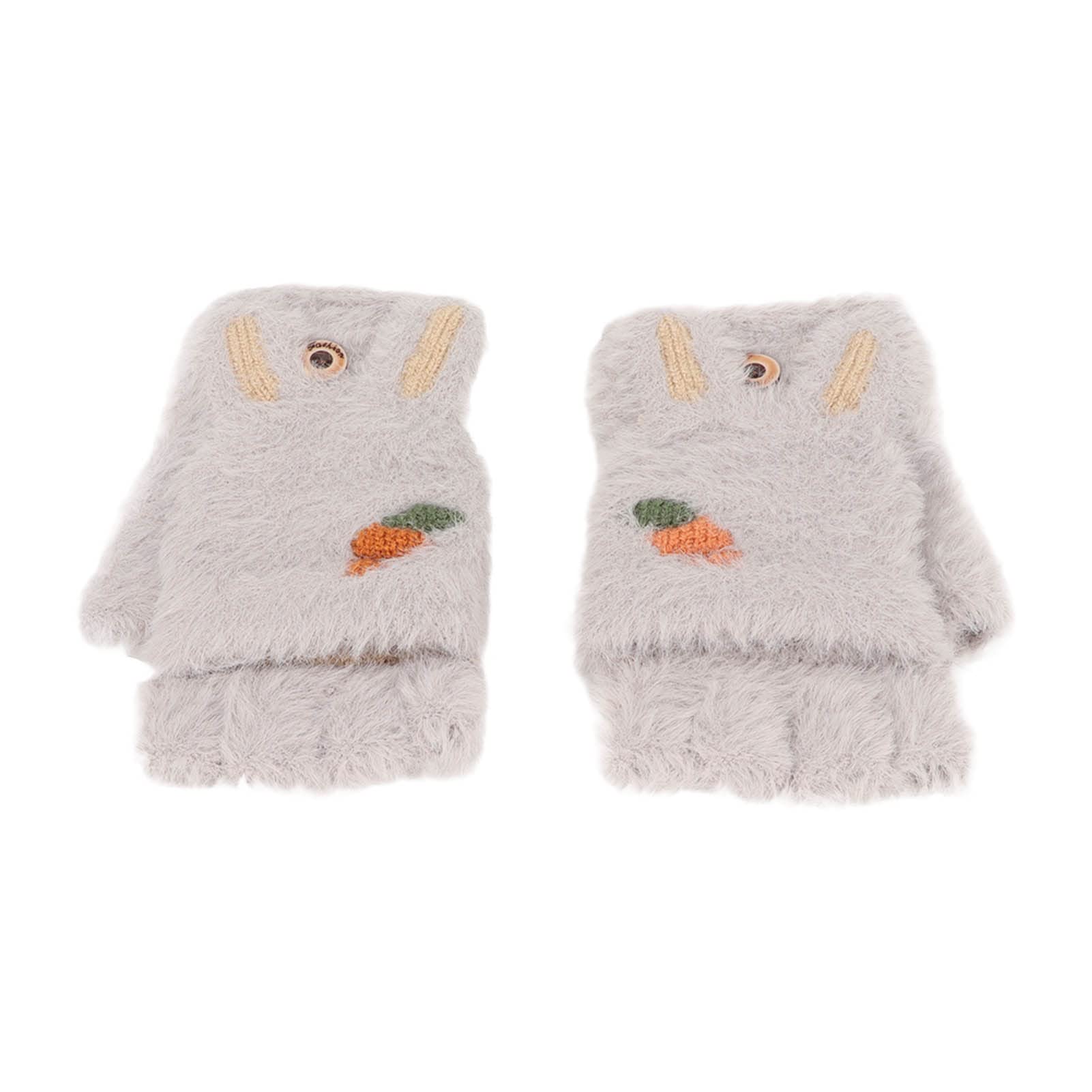 Guanti riscaldati USB Guanti invernali riscaldanti bifacciali in peluche accoglienti senza dita per lavoro studio Grigio