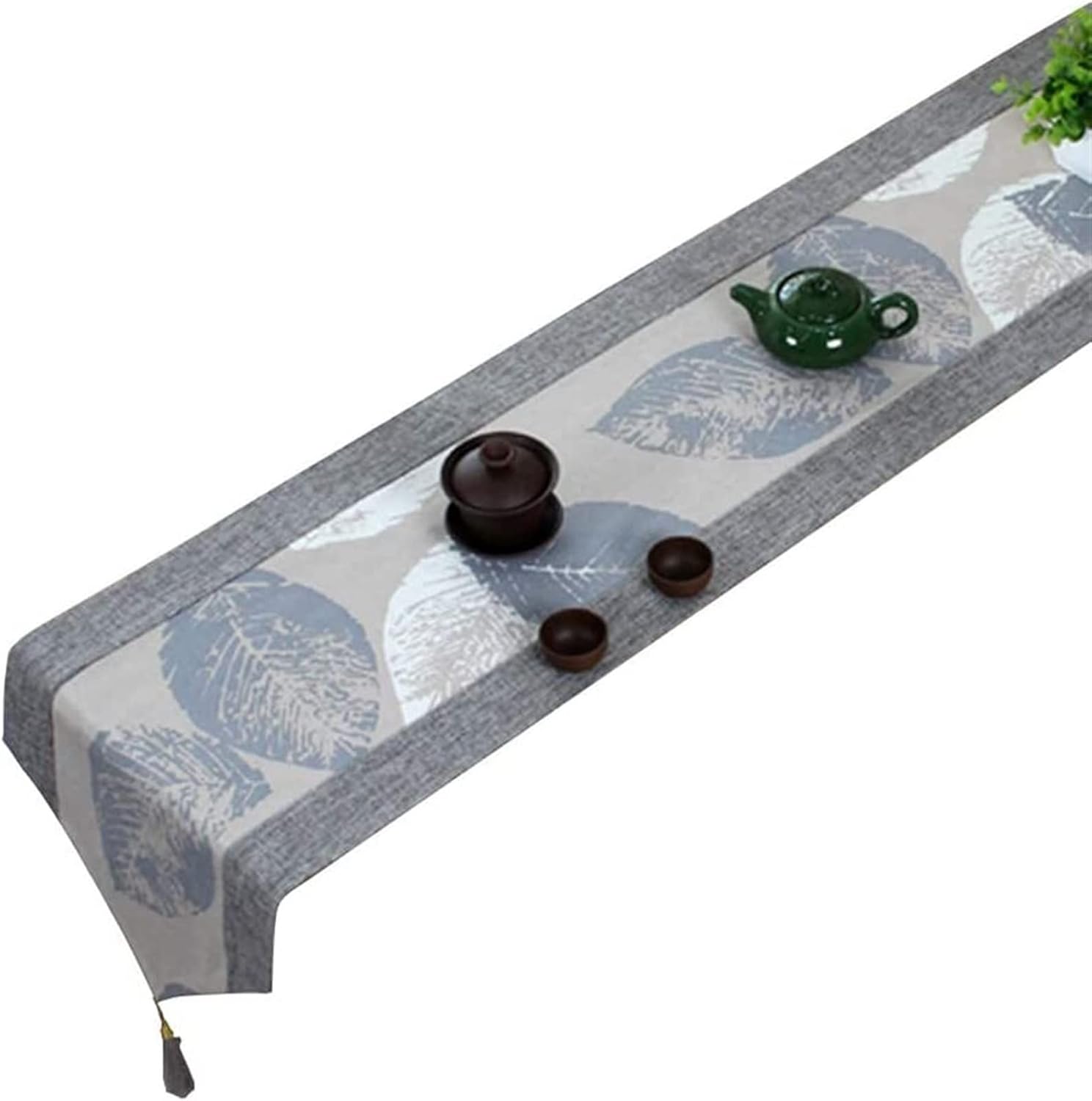 テーブルランナー テーブルクロス テーブルクロス 中華風 装飾テーブルランナー ブレンド生地 葉柄 ロングストリップ ダイニングティ