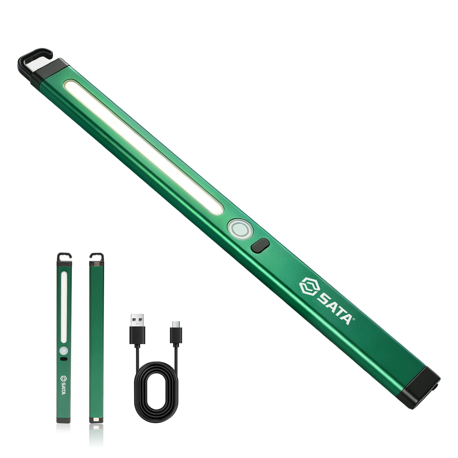 SATA Ultra-Slim Ruler-Style LED Inspection Light with Magnetic Back,400LM, 2700mAh, Recha…