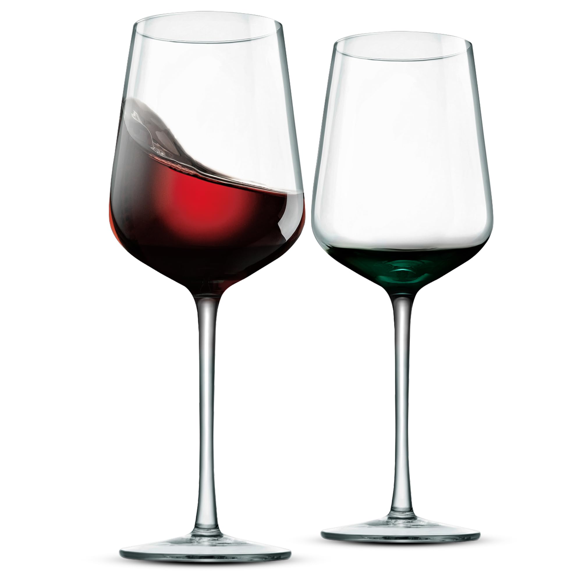 Photo 1 of NutriChef Stemmed Wine Glasses Set of 2, 22oz Crystal Clear Red or White Wine Glass, Lead-Free & Dishwasher Safe Glasses for Wine, Drink, Water, Restaurants, And Housewarming Gifts