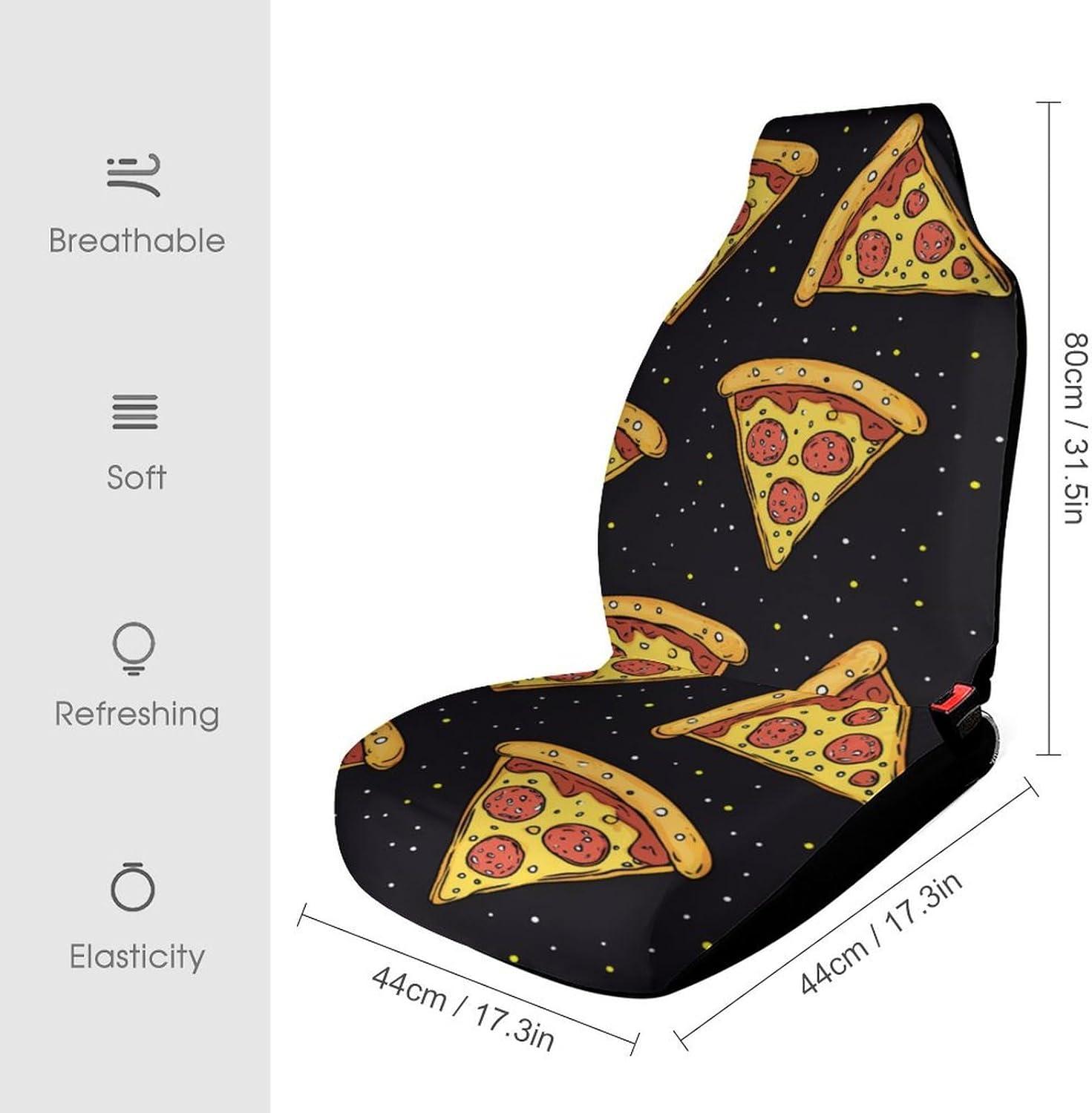 Pizza Food Print Car Seat Covers Universal Car Front Seats Protector Auto Interior Accessories 2PCS