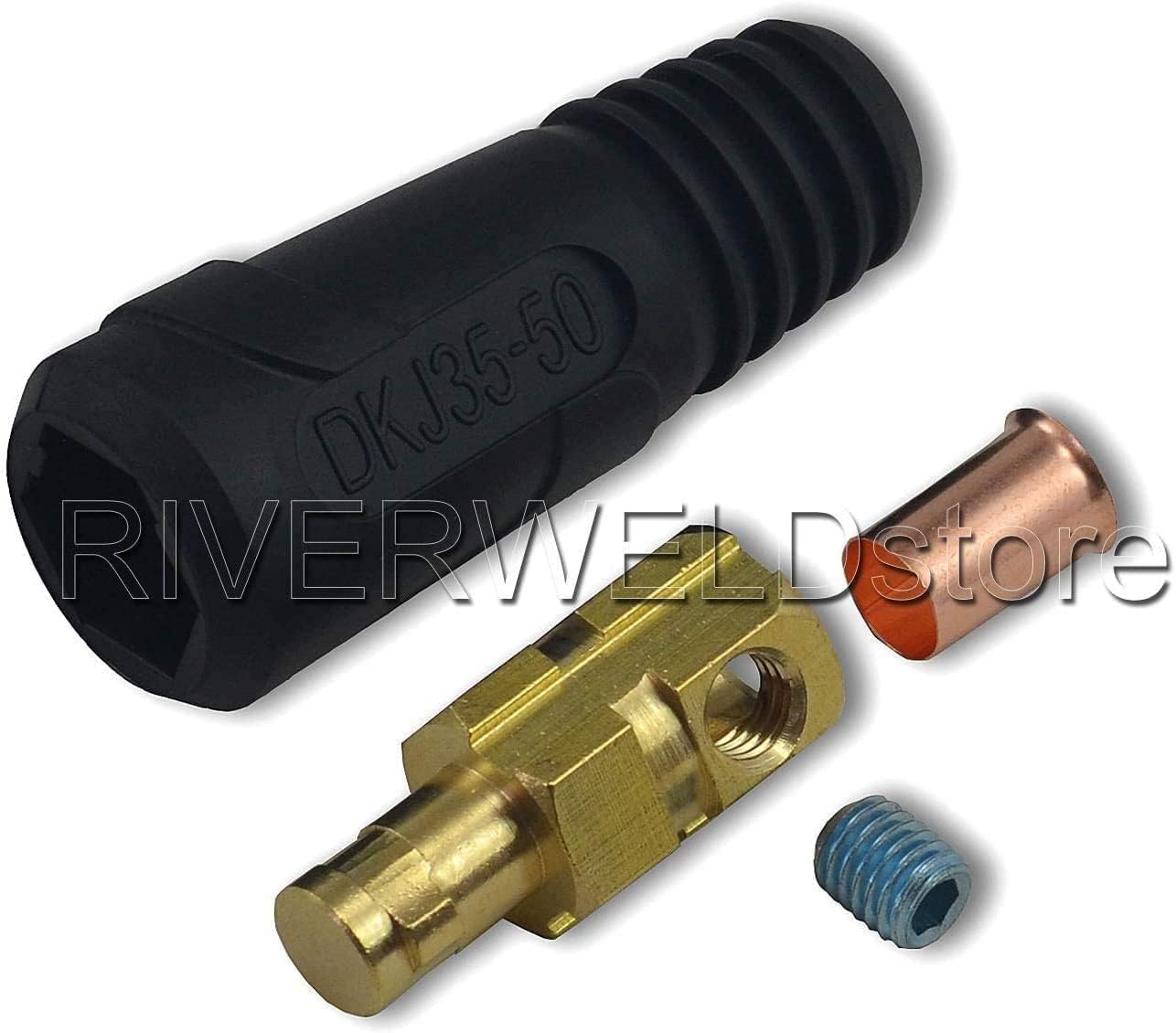 RIVERWELD TIG laskabel paneelconnector-stekker DKJ35-50 300Amp Dinse snelkoppeling rood 2 stuks