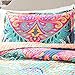 Lush Decor Boho Chic Reversible Cotton Quilt 3-Piece Set, King, Turquoise & Navy - Bright Paisley Print, Vibrant & Colorful Bohemian Bedding Set