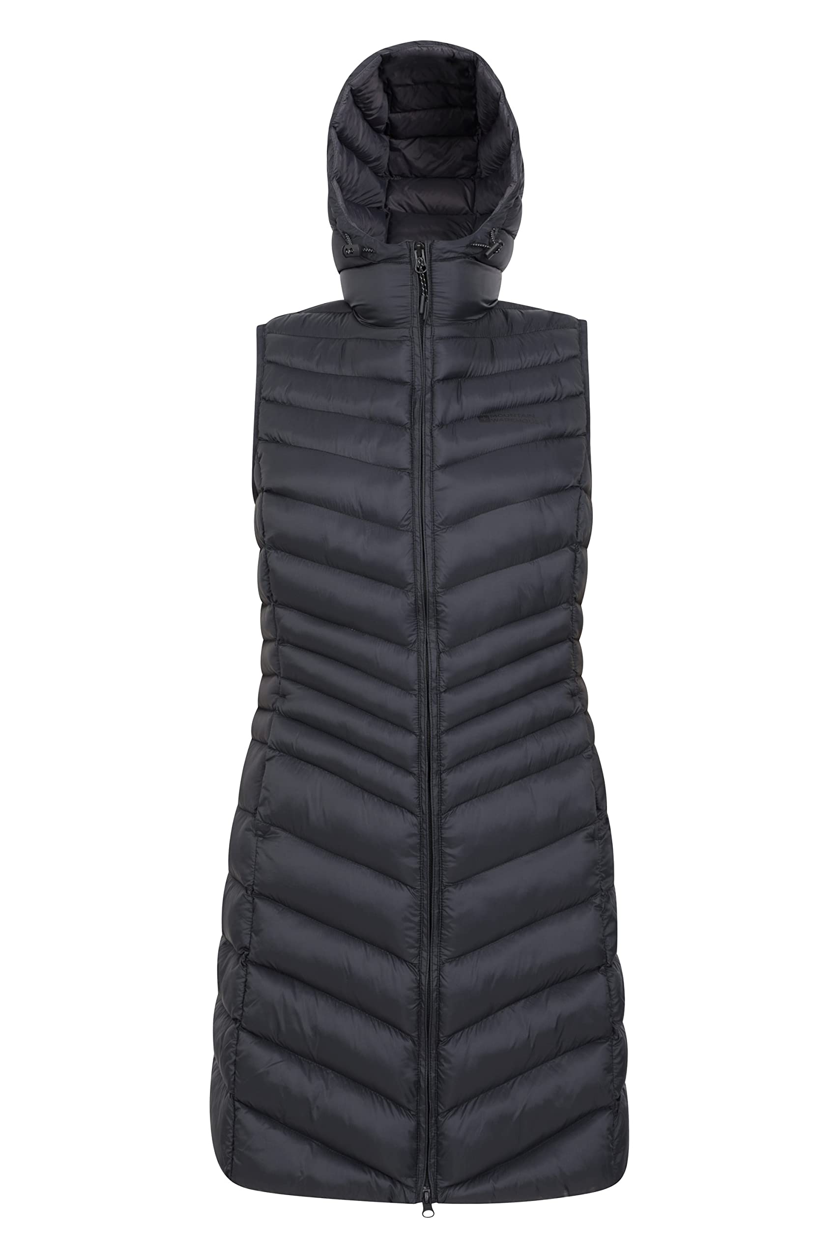 Mountain Warehouse Women's Florence Long Padded Gilet Waterproof Jacket in Black | Size: 6