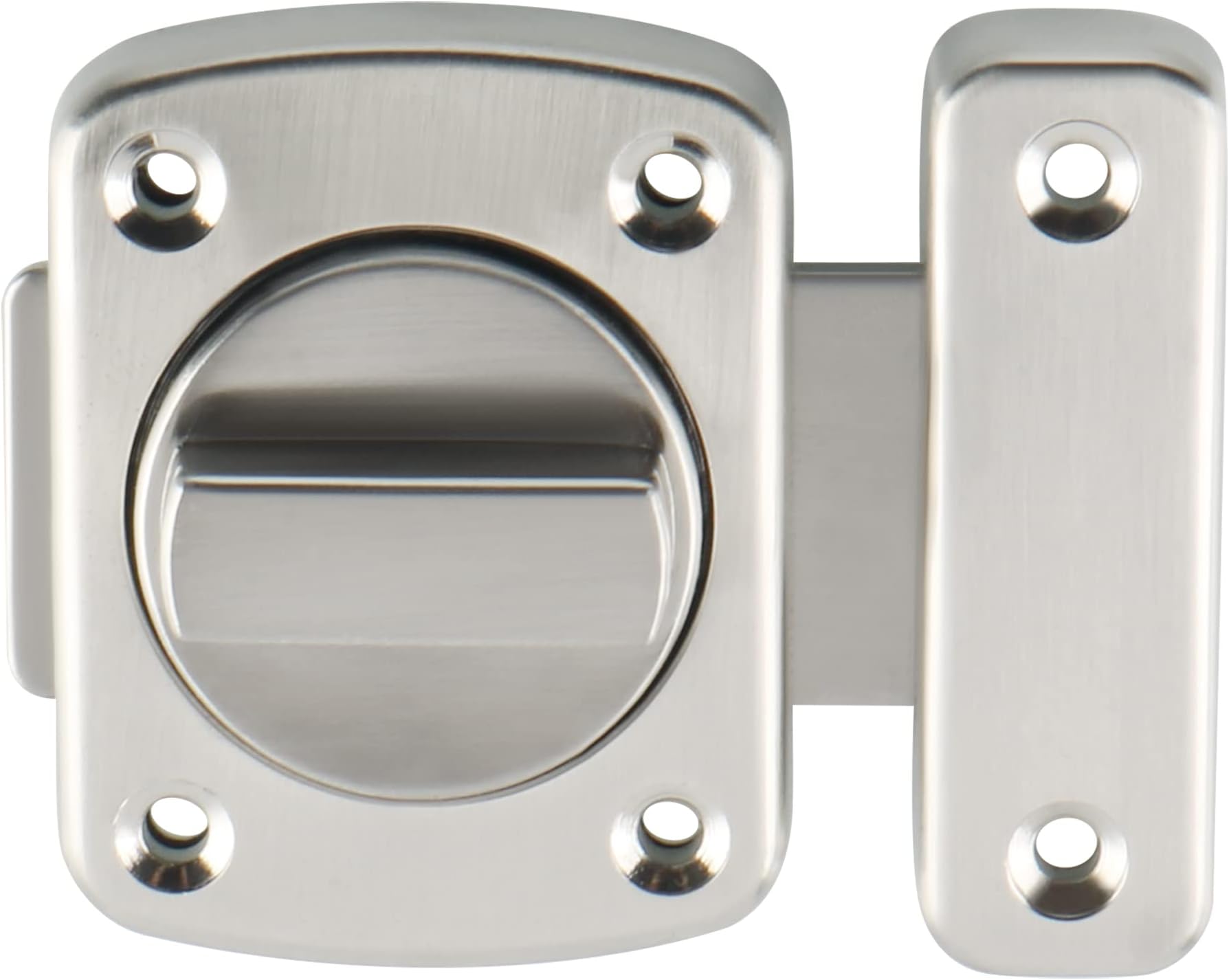 Alise Gate Latch Slide Bolt Latches Lock,Large Size Safety Double Sided Rotate Gate Hardware,SUS304 Stainless Steel Gate Latch for Storage Box, Cabinet,Shed Door,Brushed Finish,78mmx65mm MS250U-LS
