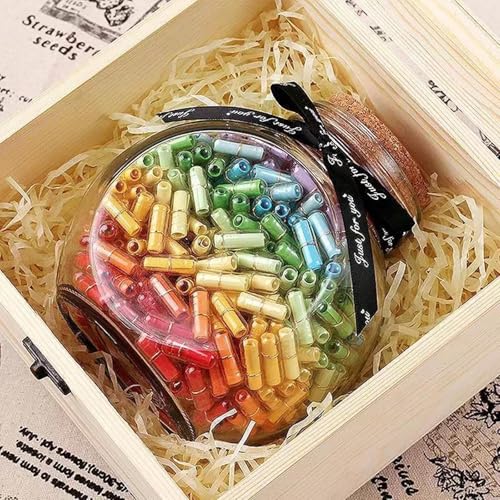 Jieddey Kapselbriefe,199 Pcs Informationskapselbrief Nachricht Kapselflasche Postbriefkapsel Geschenke für Liebhaber und Freunde Klare