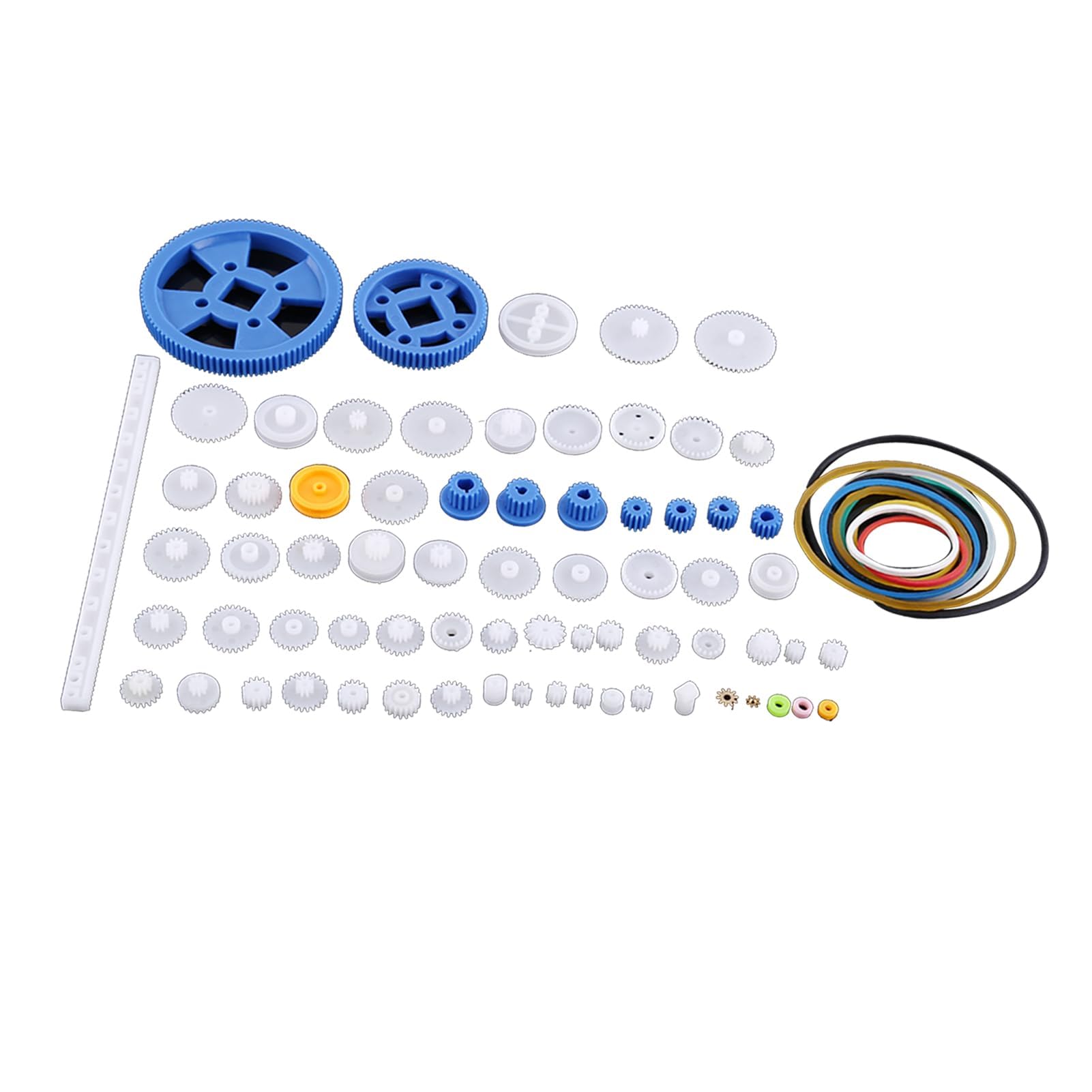 Fafeicy Set Ingranaggi in Plastica, Ingranaggi Motore Elettrico 12v, Kit Viti Senza Fine per Puleggia, Set Ingranaggi per Corona, Parti Giocattoli per Robot Giocattolo(80 Gear Packages)