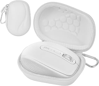 Comecase Compact Mouse Case for Logitech MX Anywhere 3S/3/2S/2 | Hard Shell Storage, Raised Inner Dots, Accessory Groove, Carabiner, Travel and Business Use, Black, Bag Only