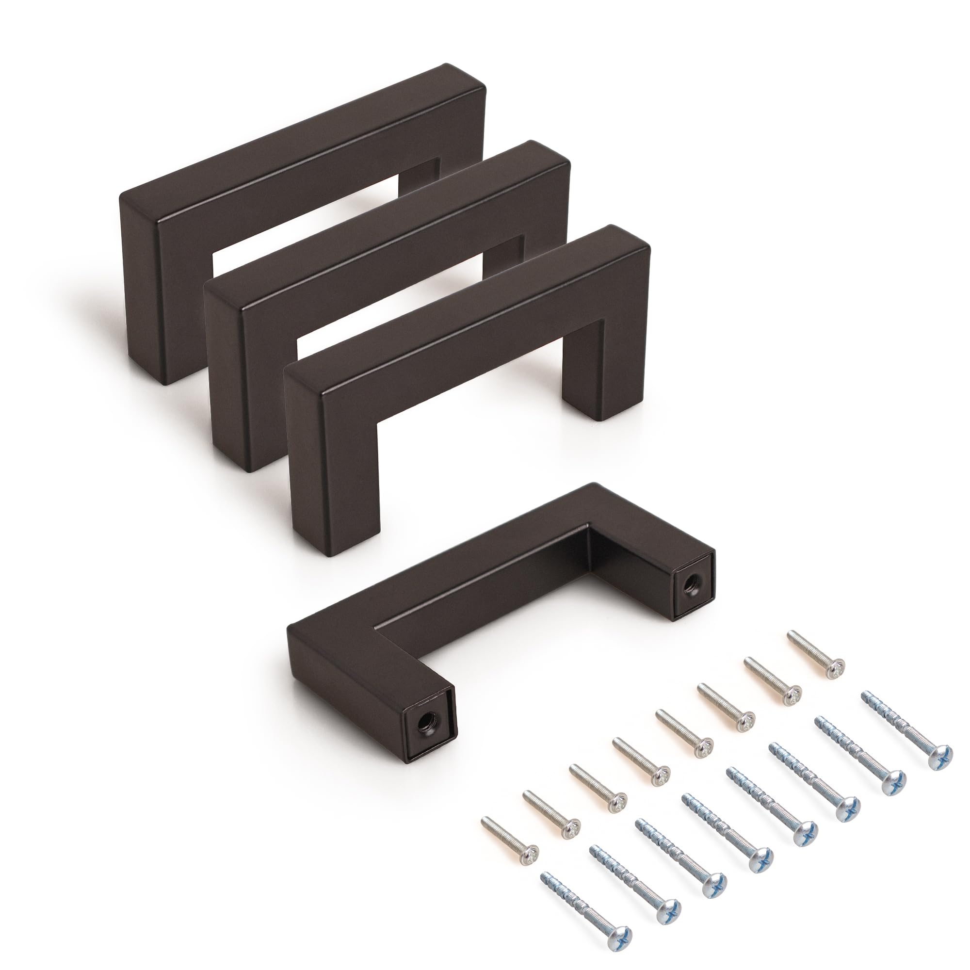 LEVSKA 4 Pack Black Kitchen Cupboard Handles, Cabinets Wardrobe Door Pulls