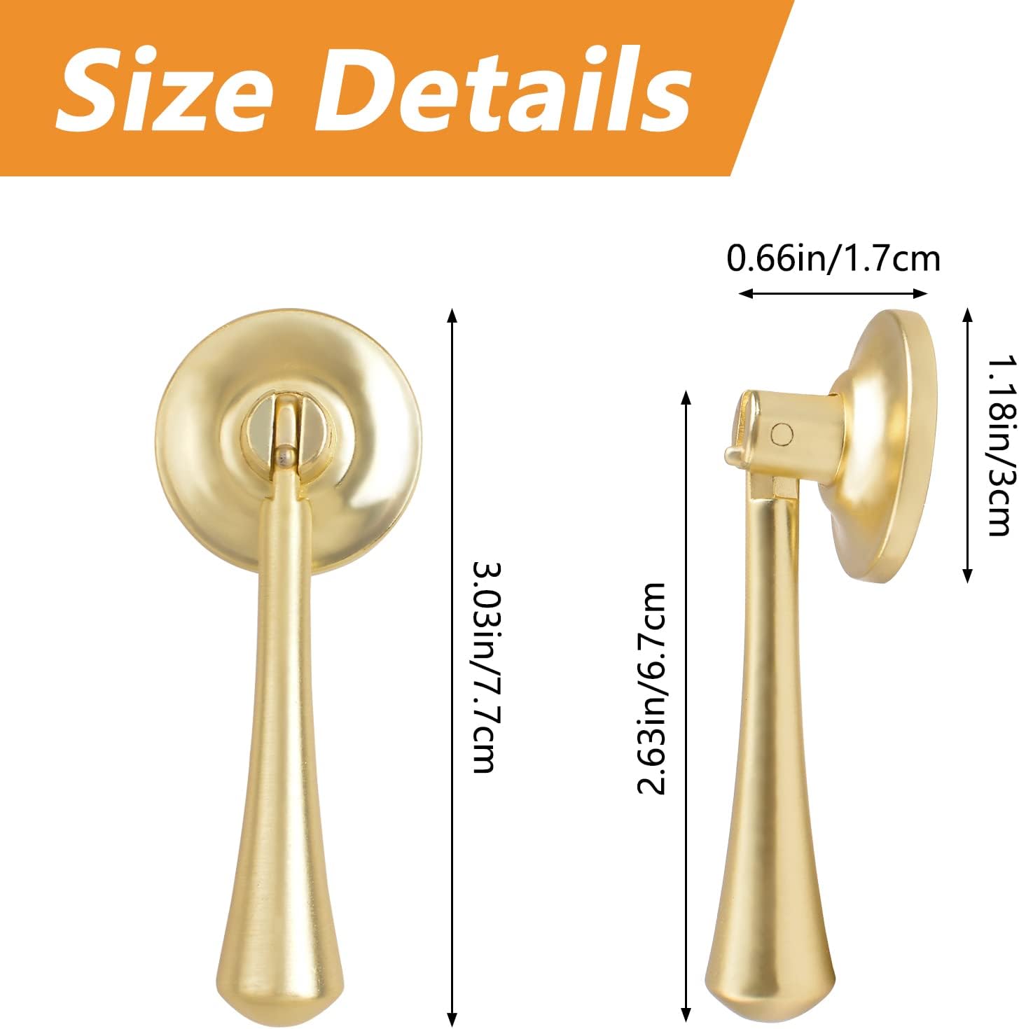 MOROBOR Teardrop-Shaped Cabinet Pulls, 4pcs Solid Brushed Gold Pendant Handles Knob Zinc Alloy Handles Knobs with Mounting Screw for Cabinets Drawer Door Furniture Decorative