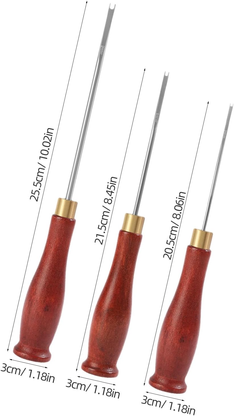 HAPINARY 3pcs Cotton Filler Tools for Sewing Crafting - 3/4/5mm DIY Stuffed Doll Filling Tool with Wood Handle Cotton Stuffing Awl for Toys Pillows and Crafts - Toy Filling