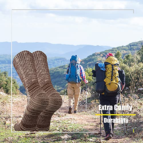 Sox Town Unisex Cushion Crew Training Athletic Socks Men & Women With Combed Cotton Moisture Wicking Breathable Performance(Camel L) #TOP3