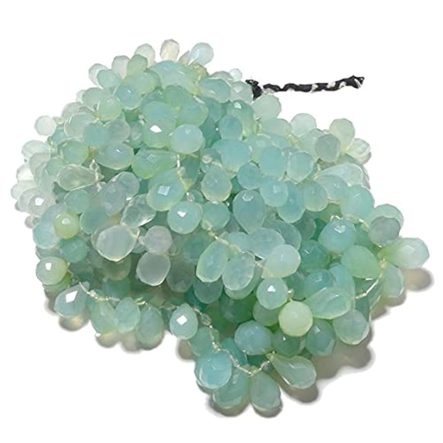 Chalcédoine aqua briolette 17x11mm perles pierres naturelles facettées en goutte