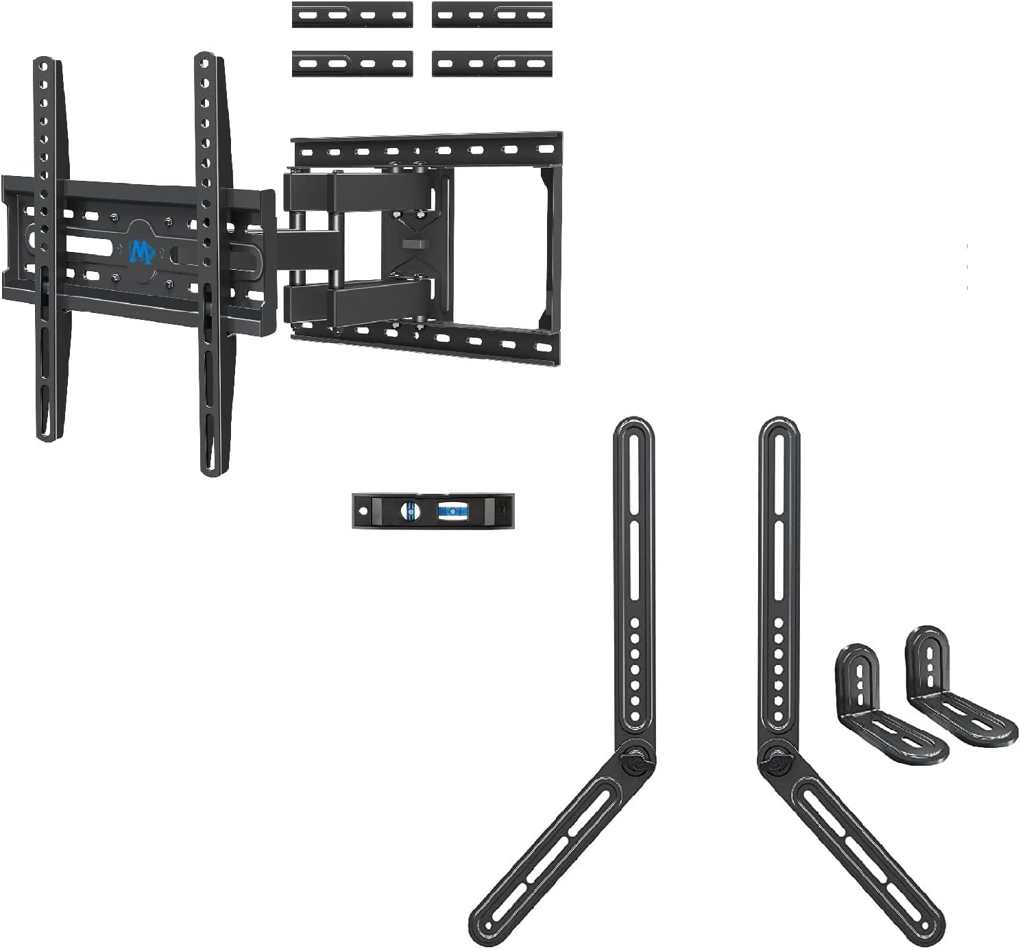 Mounting Dream TV Mount for 26-65 Inch TVs and Soundbar Bracket Bundle, TV Mount with Max VESA 400x400mm and 99 LBS Loading, Sound Bar Mount for Mounting Above or Under TV Up to 15 LBS