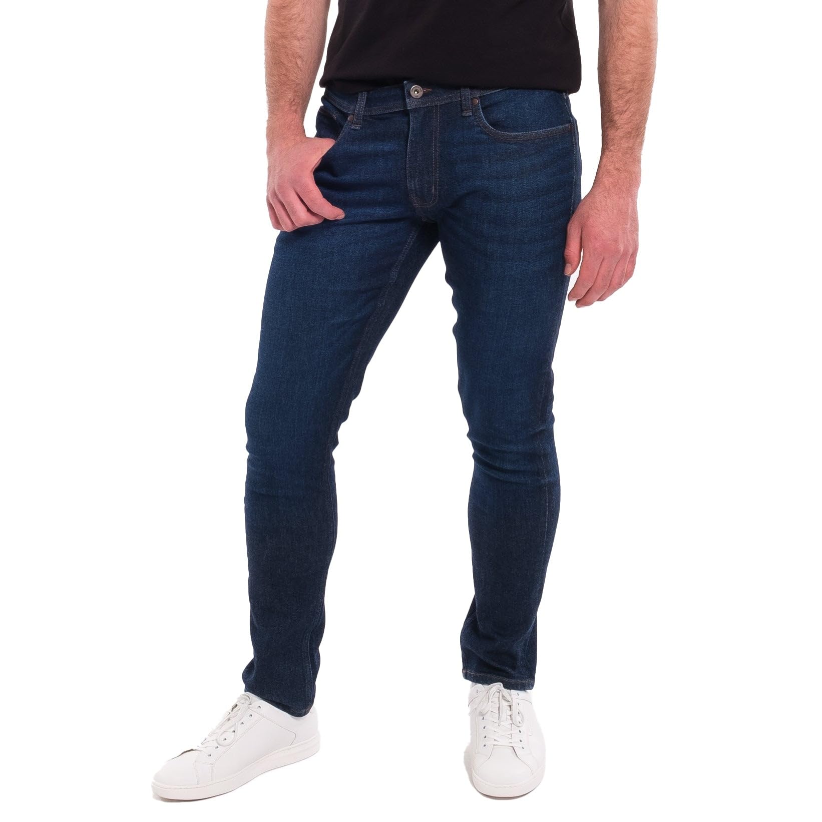 The Perfect Jean Skinny Fit Jeans for Men, 99% Cotton Denim (Mariner - Dark Blue, 32x30)