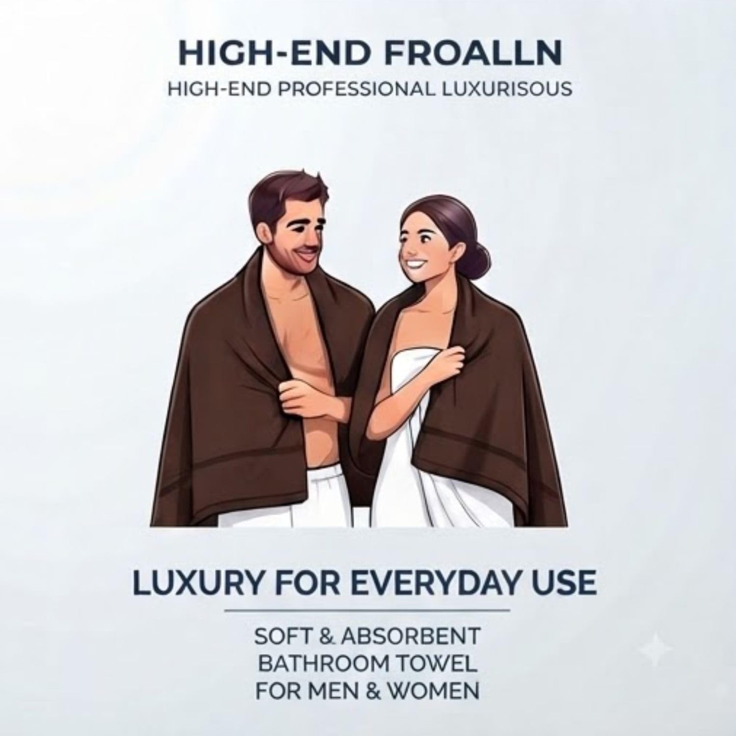 LINORA 2-Pack Cotton Bath Towels - Soft & Absorbent -9
