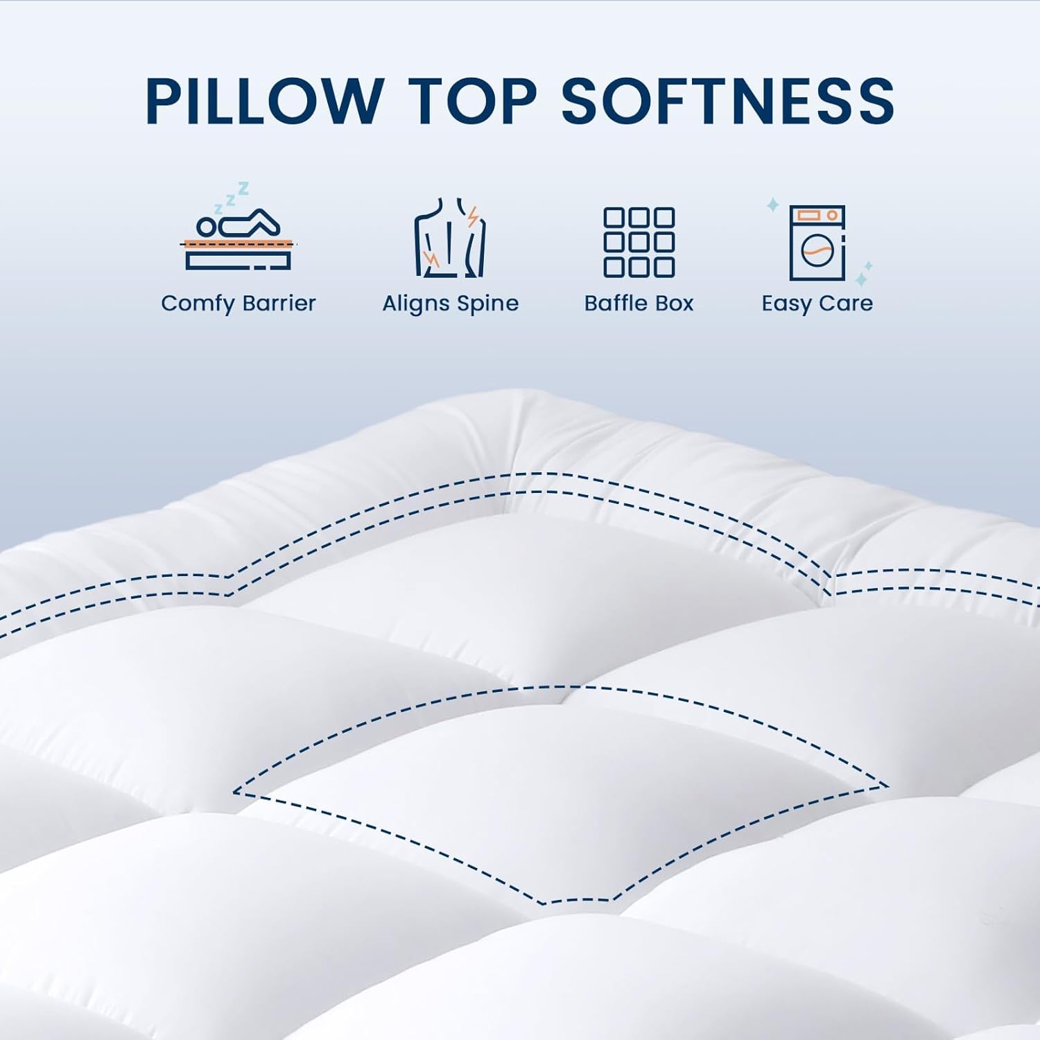 YUGYVOB Queen Size Mattress Topper Extra Thick, Cooling, and Breathable Mattress Pad 8-21" Deep Pocket Soft Down Alternative Fill