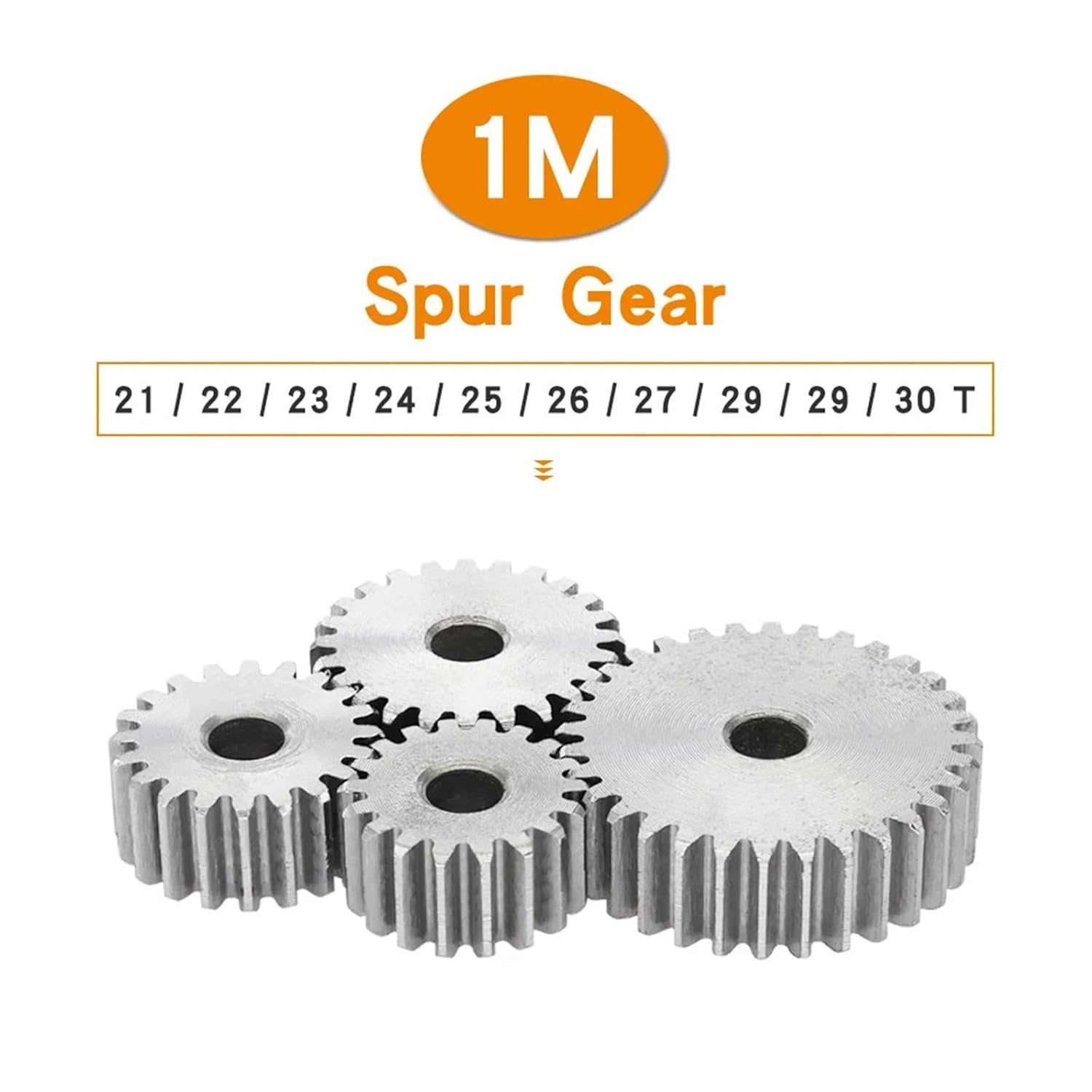 1 Piece Spur Gear 1M-21/22/23/24/25/26/27/28/29/30T SC45# Carbon Steel Material Cylindrical Gear for Transmission Accessories(1M23T - Bore 6 mm)