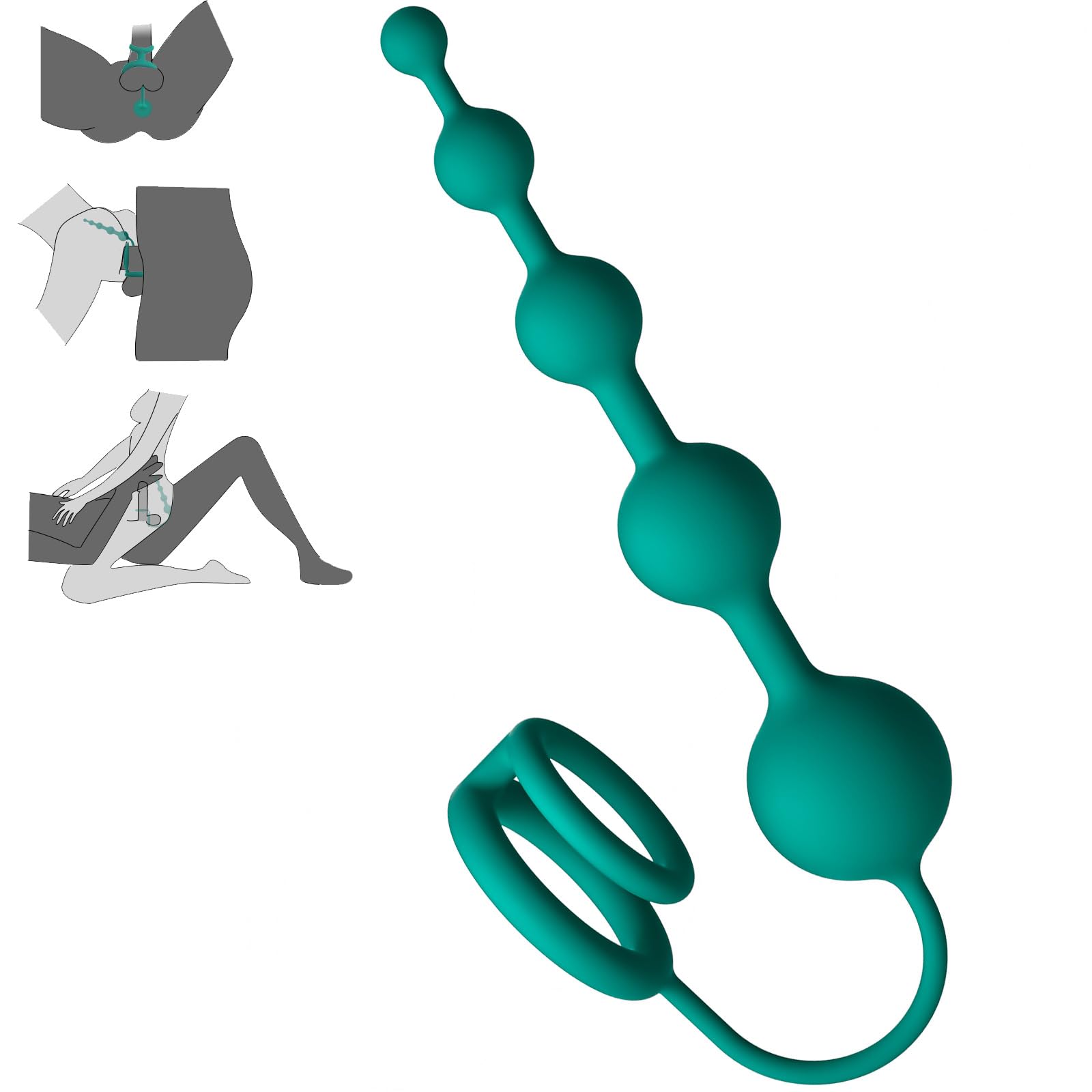 Amazon.com: Anal Beads Butt Plug with Penis Cock Rings Adult Anal Sex Toys  for Women Men, Flexible Silicone Anal Plug Prostate Massager Graduated  Design Bullet G Spot Stimulor for Couples Play-Green :
