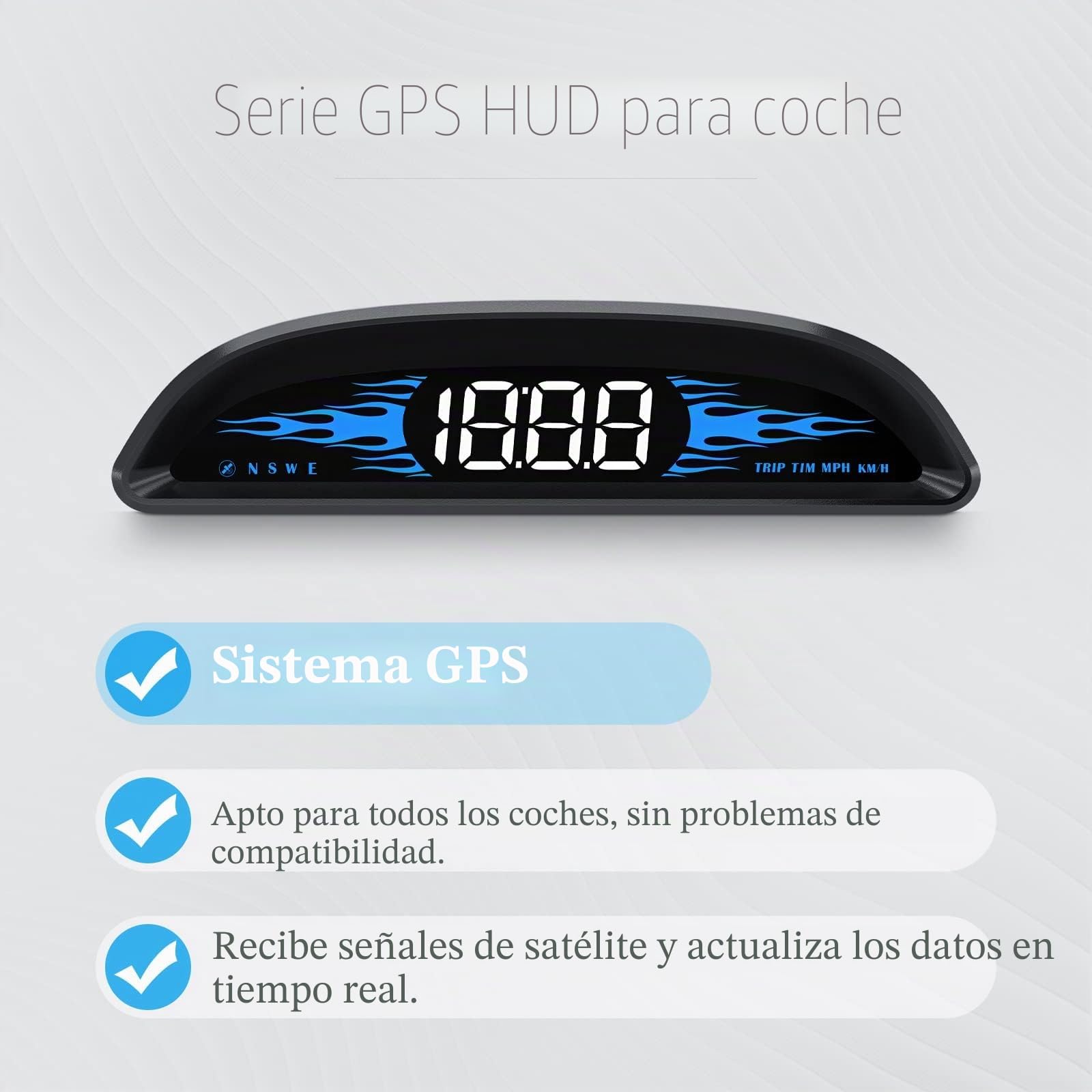 Velocímetro GPS para coche, mostrando velocidad, velocímetro, recordatorio de velocidad y recordatorio de conducción de fatiga, compatible con todos los coches, pantalla frontal