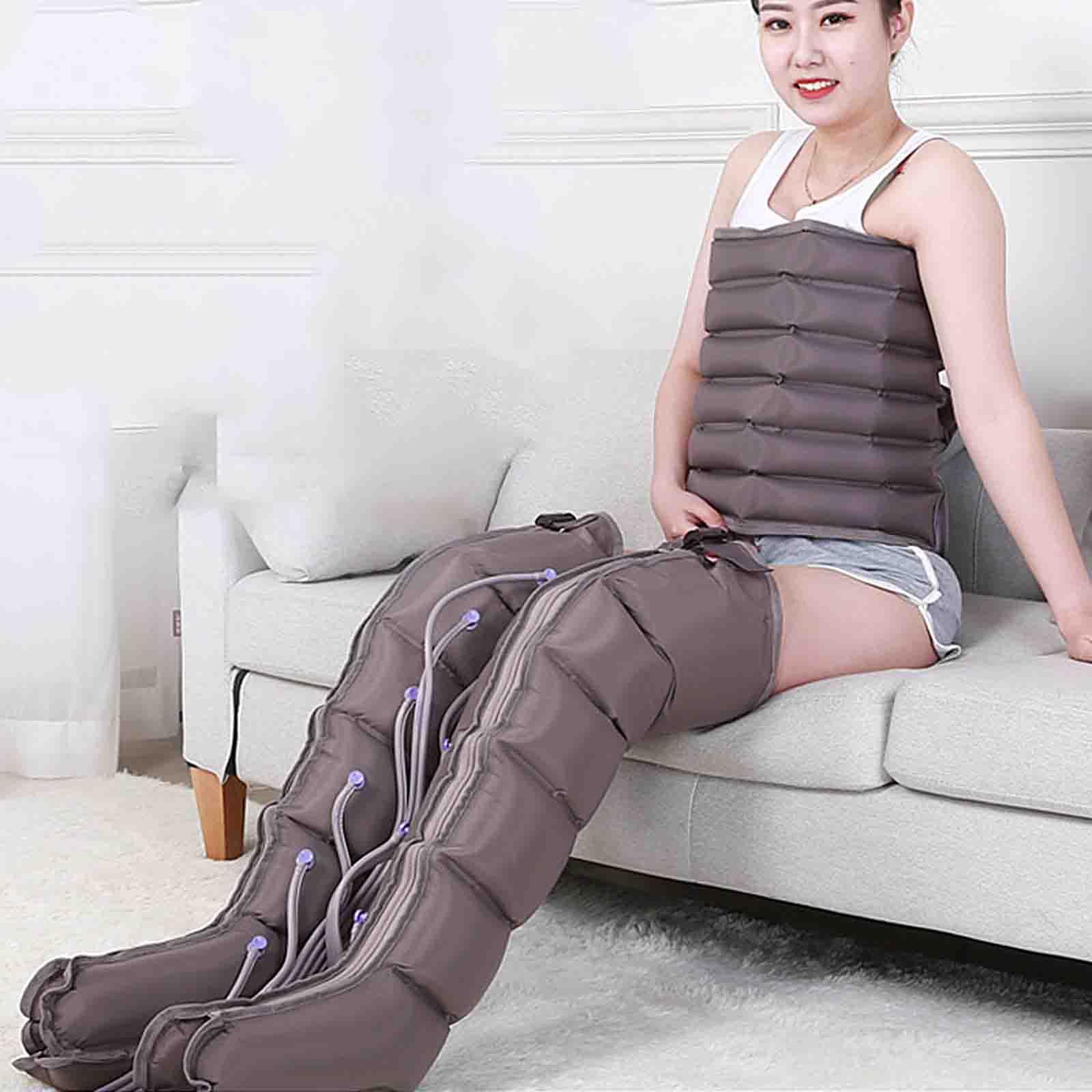pneumatisch Beinmassagegerät mit Luftkompression, 6 Kammer Lymphdrainage Kneading Massage für Arm Taille Bein Entspannung - mit Timer & Einstellbarer Druck (6 Kammern