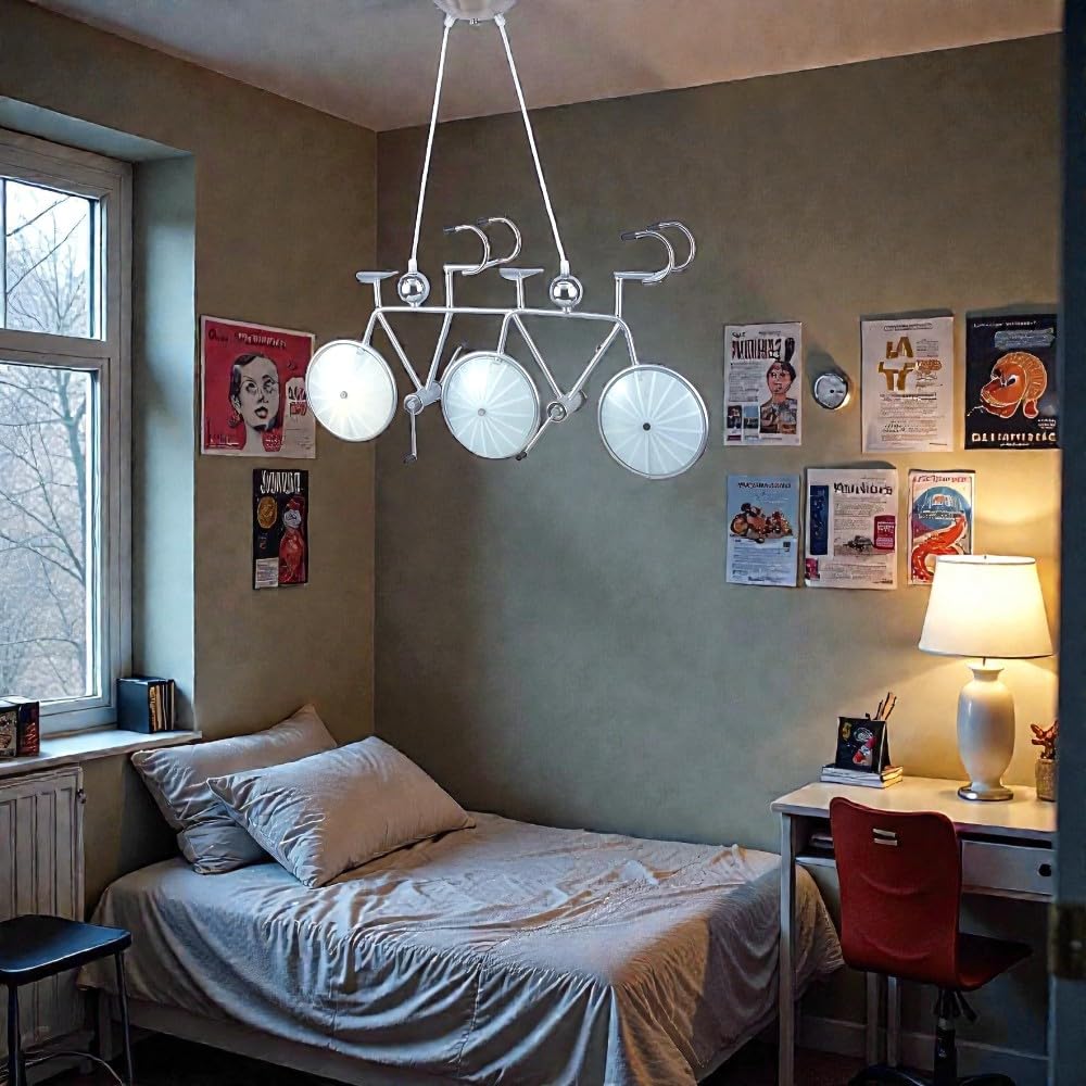 Dapo Designer Glas-Pendelleuchte Motiv TANDEM, Metall + Glas, Fassung E14 3x 40 W max. (Leuchtmittel nicht im Lieferumfang) Hängeleuchte, Deckenlampe