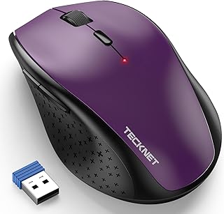 TECKNET Wireless Mouse for Laptop, 2.4G Wireless Computer Mouse with 3200 Adjustable DPI, 30 Months Battery, Ergonomic Grips, 6 Buttons Cordless Mouse, Portable Optical USB Mouse for PC, Laptop, Mac