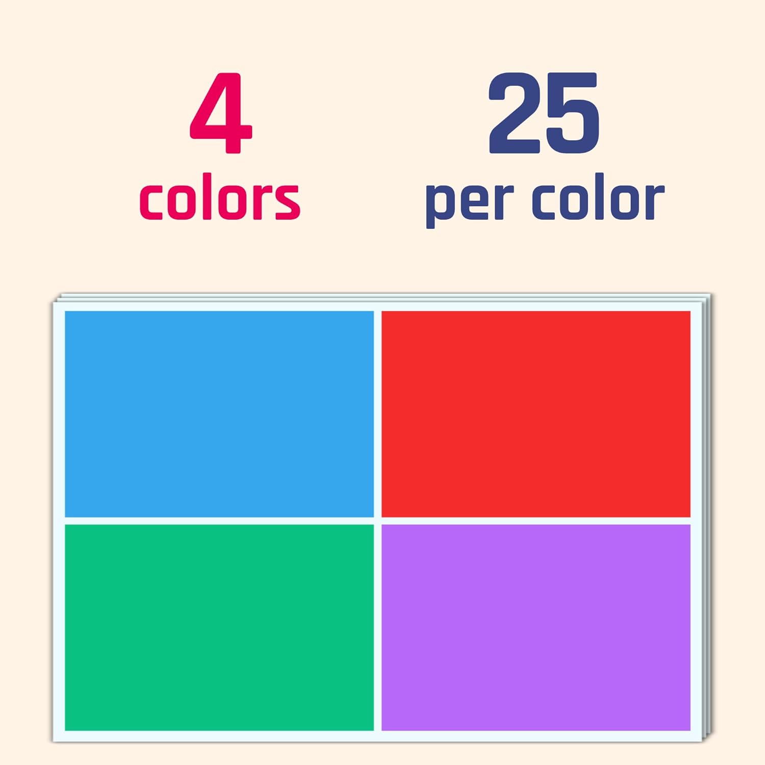 100 Pieces - Large Moving Stickers for Boxes, Colored Box Packing Labels Color Coded - 6 x 4 inches, 4 Assorted Colors - Image 3