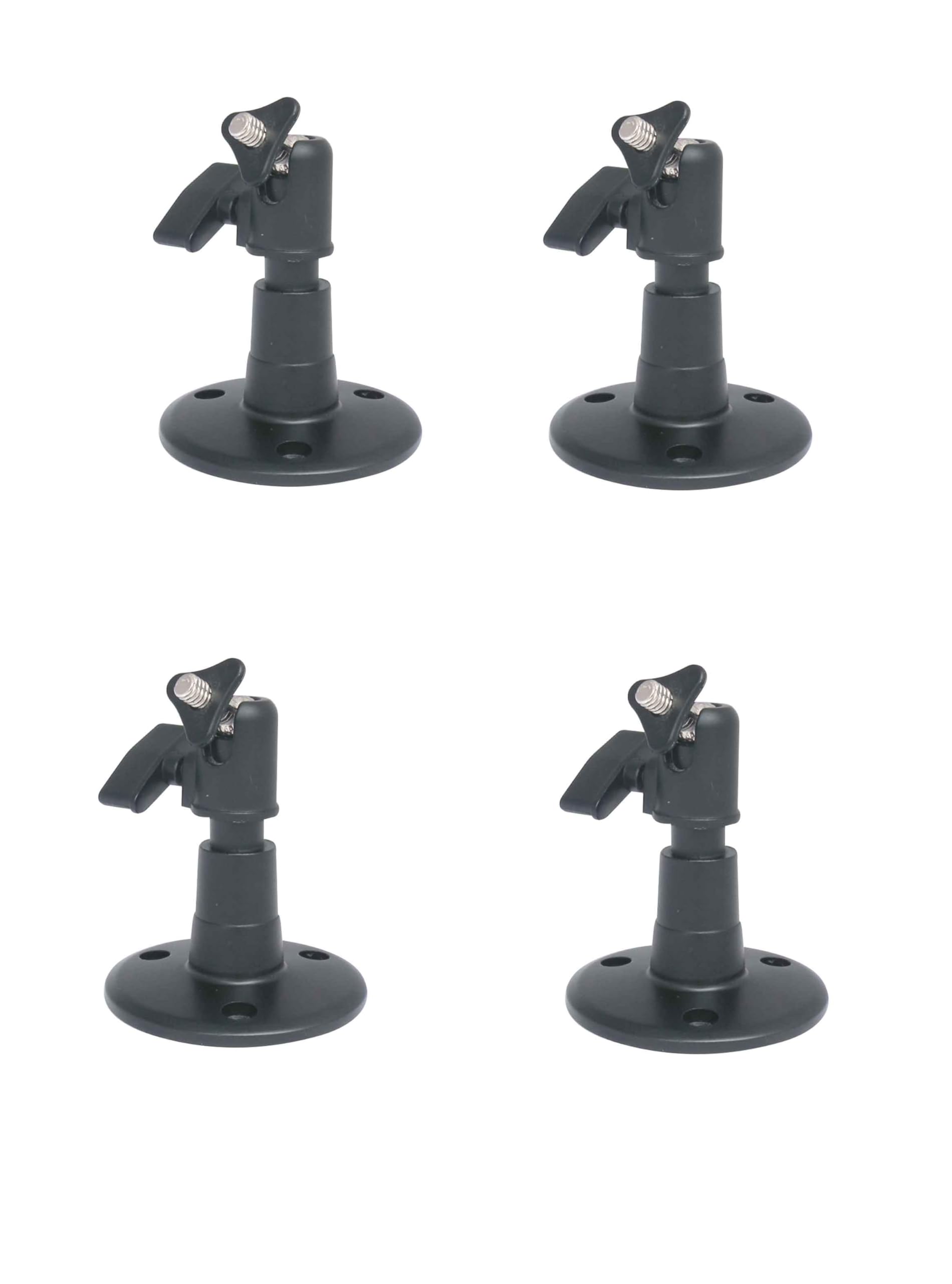 MX 360° Adjustable Wall Mount Bracket for CCTV Security Cameras – Aluminium Alloy, Indoor & Outdoor, Bullet Camera Stand – Set of 4, Black