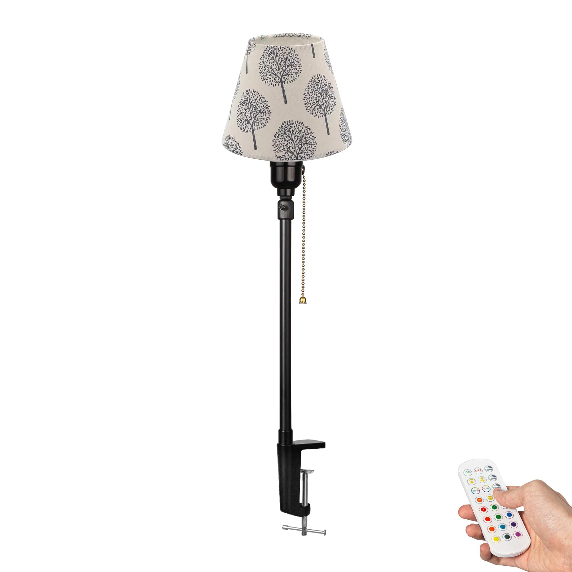 Wiederaufladbar Klemmleuchte mit Fernbedienung, Einstellbare Höhe Clip auf Schreibtisch Leselampe,Dimmbar Clamp Nachttischlampe mit Flexarm für Nachttisch Schreibtisch- DZ0031XYS
