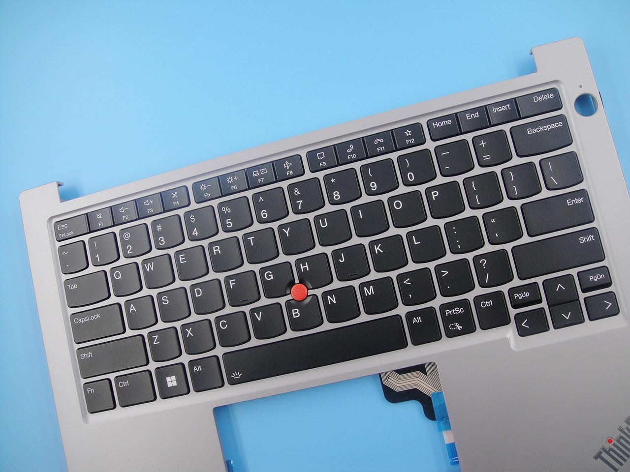 Parts for Lenovo ThinkPad E14 Gen 5 Palmrest Keyboard Bezel US Backlit Silver 5M11L92652