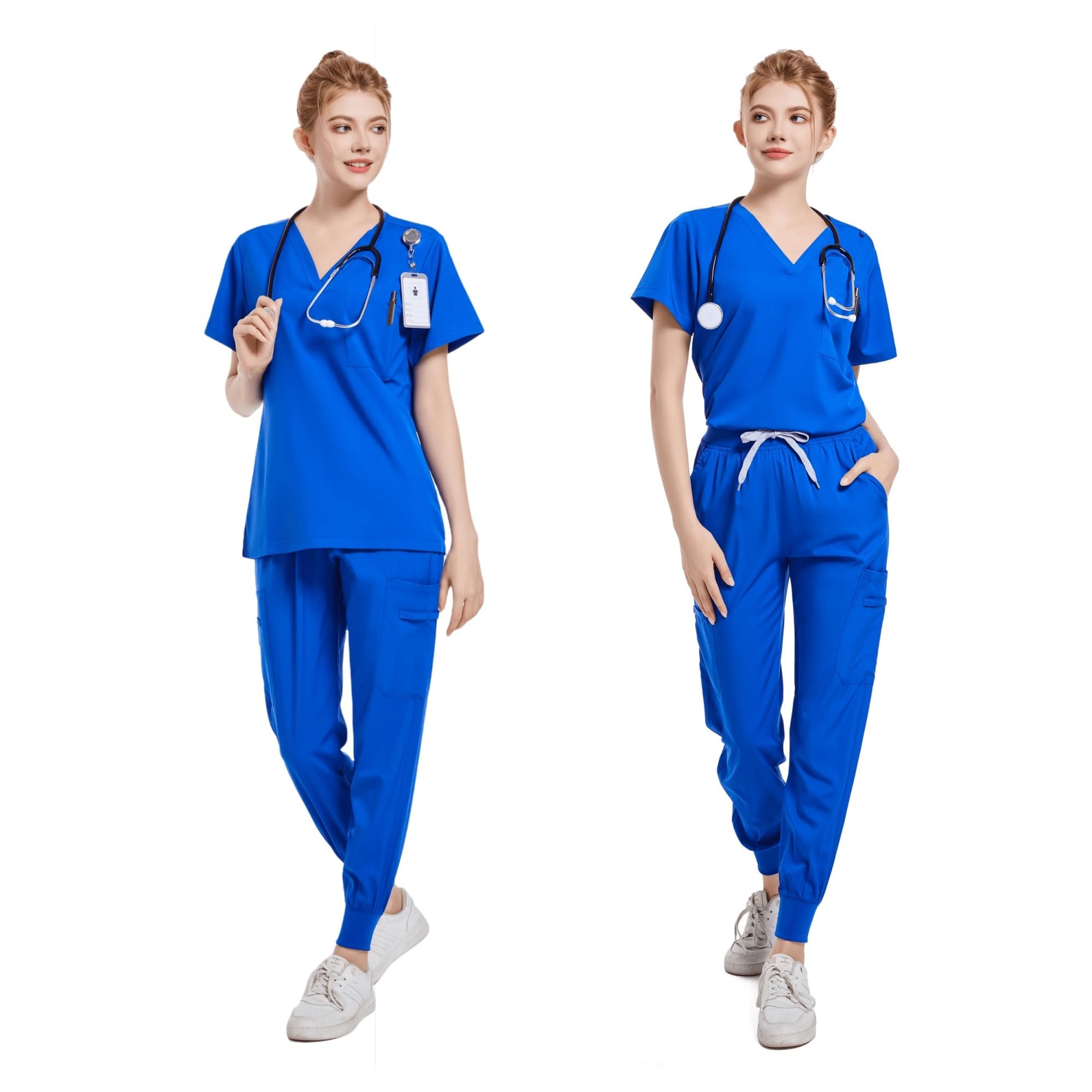 Uniforme de Enfermera Ropa Traje Dividido de Manga Corta Cepillado a Mano Mascota Dentista Enfermera Ropa de Trabajo Hombres Ropa de Cuidado Uniforme de Enfermera(Dark Green,XL)