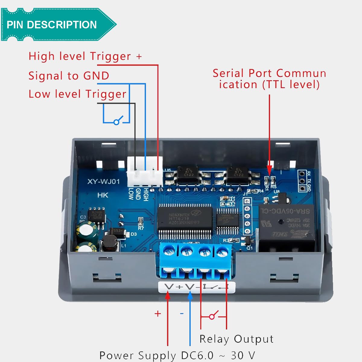 Amazon.co.jp: DAOKAI 遅延リレーモジュール DC 6-30V 12V 24V 時間