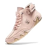 Women's Casual Leather Fashion Sneakers Handmade Ankle Chukka Boots Lightweight Slip-On Loafers Walking Driving Shoes