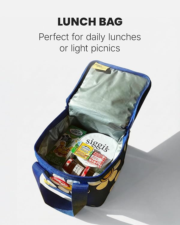 wiggle wiggle Insulated Lunch Box, Reusable Cooler Tote Bag with Thermal Insulation, Waterproof Interior Non-Slip Handles for Work, Picnic & Travel – Smile We Love(L) by wiggle wiggle - Used condition - Image 2