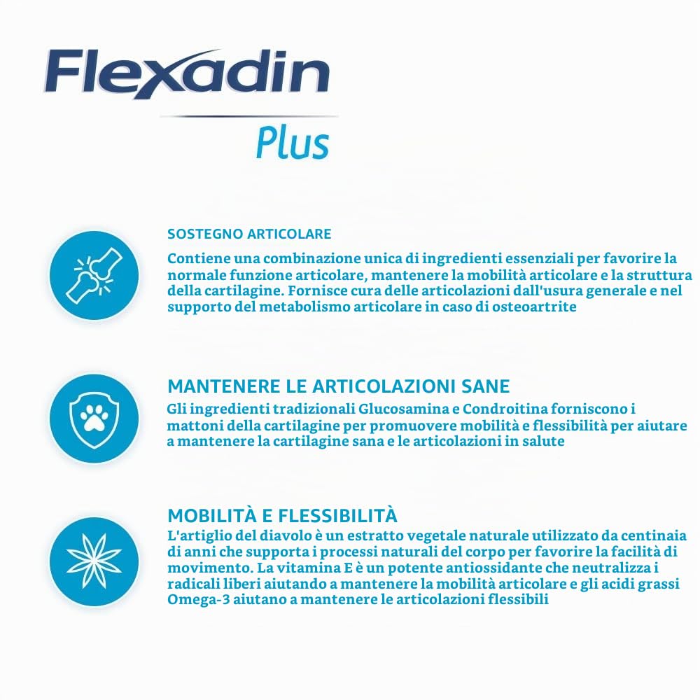 Vetoquinol Flexadin Plus integratore Alimentare per Gatti/Cani di Meno di 10 kg