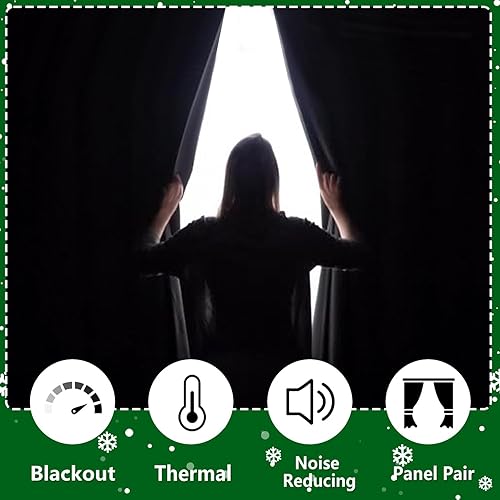 Miniatura 3 de Hiasan Cortinas opacas para dormitorio y sala de estar, bloqueo de luz, paneles de cortina de ventana que reducen el ruido, alzapaños incluidos,