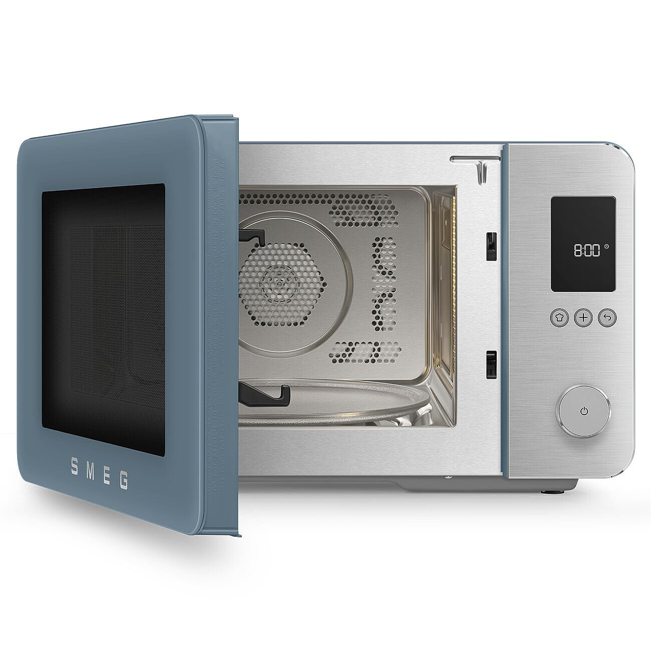 Smeg, Four à Micro-ondes Combiné MOC02SBMEU, 9 Fonctions et 3 Combinées, 25 Programmes Automatiques, Technologie Inverter, Système Soft Close, Accessoire Grille Inclus, 2100 W, Bleu Orage Mat