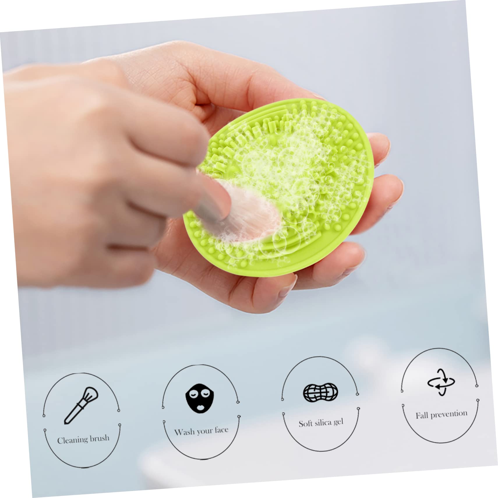 Ipetboom 15pezzi Tappetino Silicone Per La Pulizia Dei Pennelli Da Trucco Strumento Pratico Per La Bellezza Con Ventose Facile Da Usare e Portatile