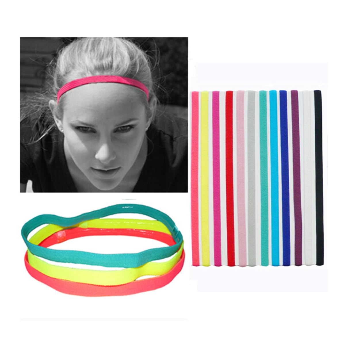 POPETPOP 36pezzi Fasce Elastiche Per Yoga e Sport Cerchietti Colorati Per Fitness Adatti Ogni Occasione e Attività Sportiva