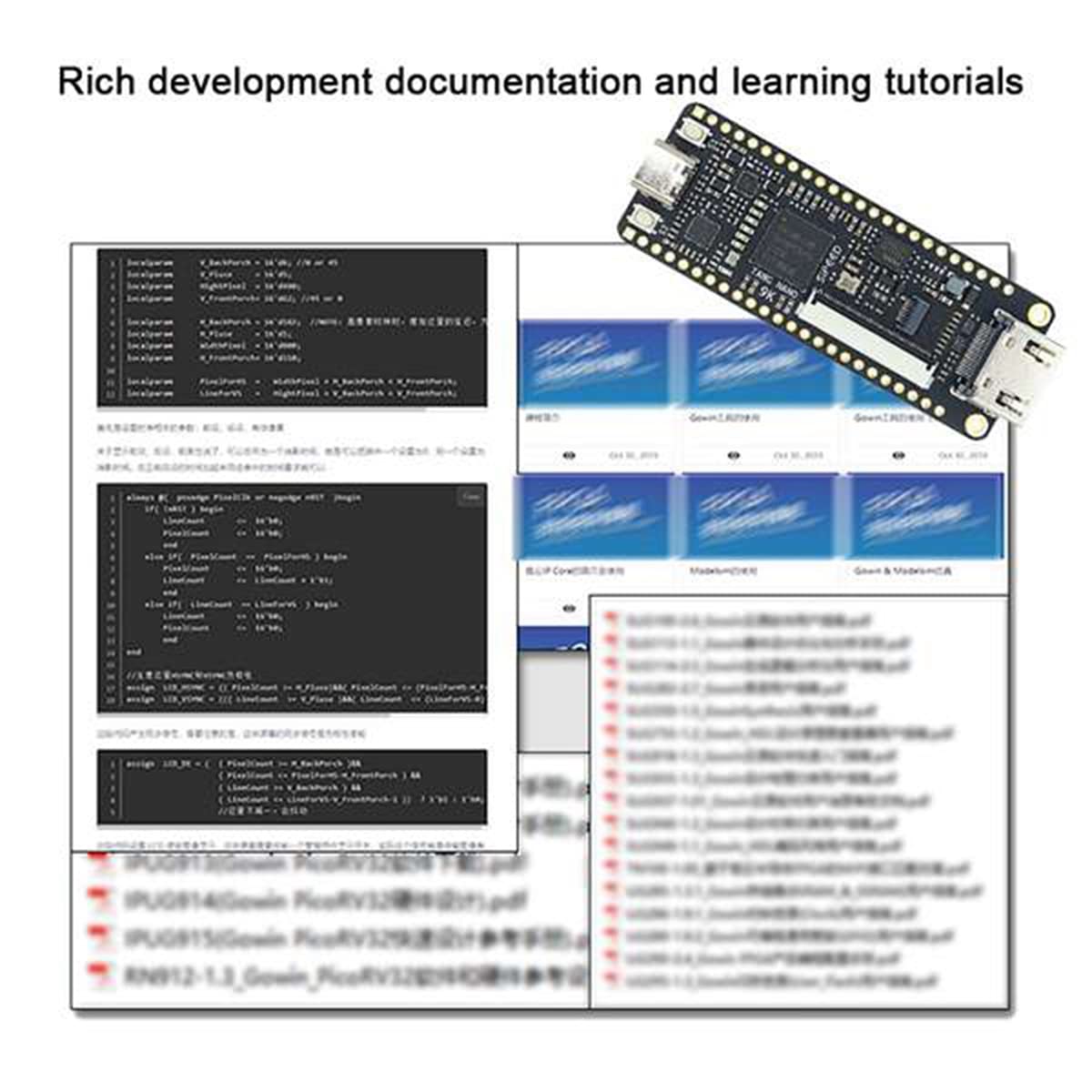 Für Tang Nano 9K FPGA Gaoyun GW1NR-9 RISC-V RV -kompatible Entwicklungsplatine + 2,54 mm SPI-Bildschirm + 2,54 mm Stiftleiste