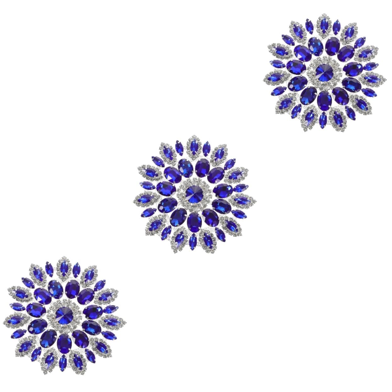 TEHAUX 3pezzi Termoadesiva Decorativa Strass e Paillettes Applicazione Creativa per Abbigliamento e Accessori per Personalizzare Jeans Giacche e Sciarpe con Base Argentata