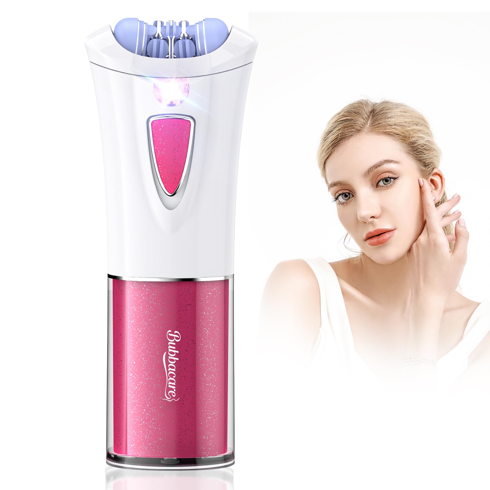 Epilierer Damen Gesicht, Gesichtsepilierer mit LED-Licht, Epilierer Damen Geeignet für Körper, Wangen, Kinn, Arme, Bikinizone