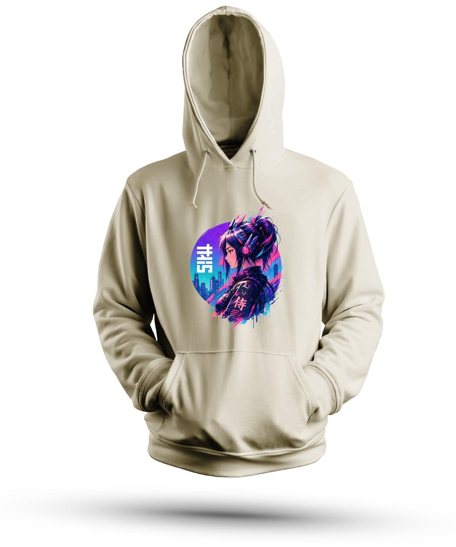 Cyberpunk Anime Dziewczęca Japonia Y2K bluza z kapturem | Otaku Manga Vaporwave Techwear Tokyo Sci-Fi Gaming Streetwear Aesthetic Waifu Pomysł na prezent fioletowy
