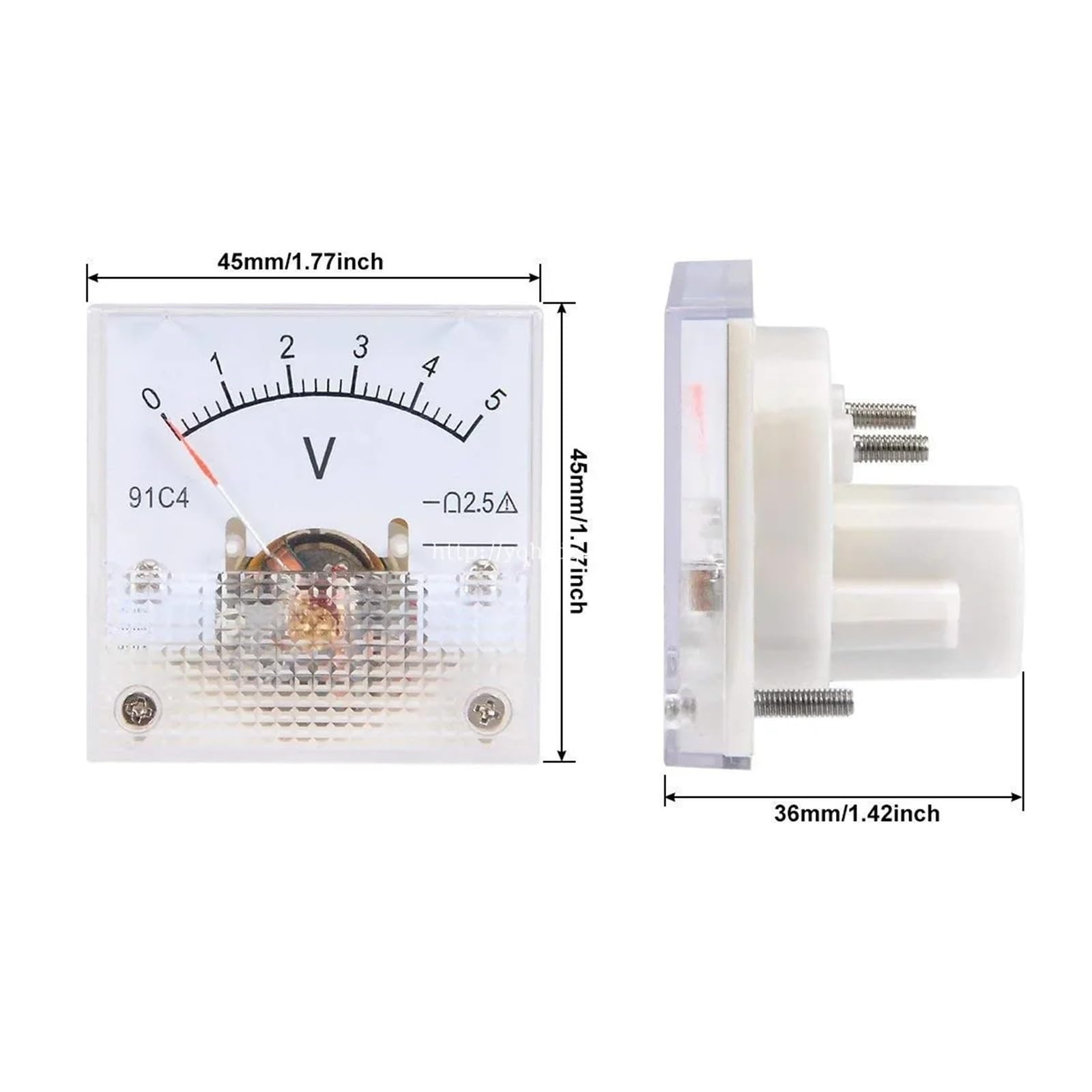 DC Ampere Meter 91C4 Ammeter 1/2/3/5/10/20/30/50/100/200 A V Voltmeter Analog Panel Meter Mechanical Pointer 91C4 Ammeter(10A)