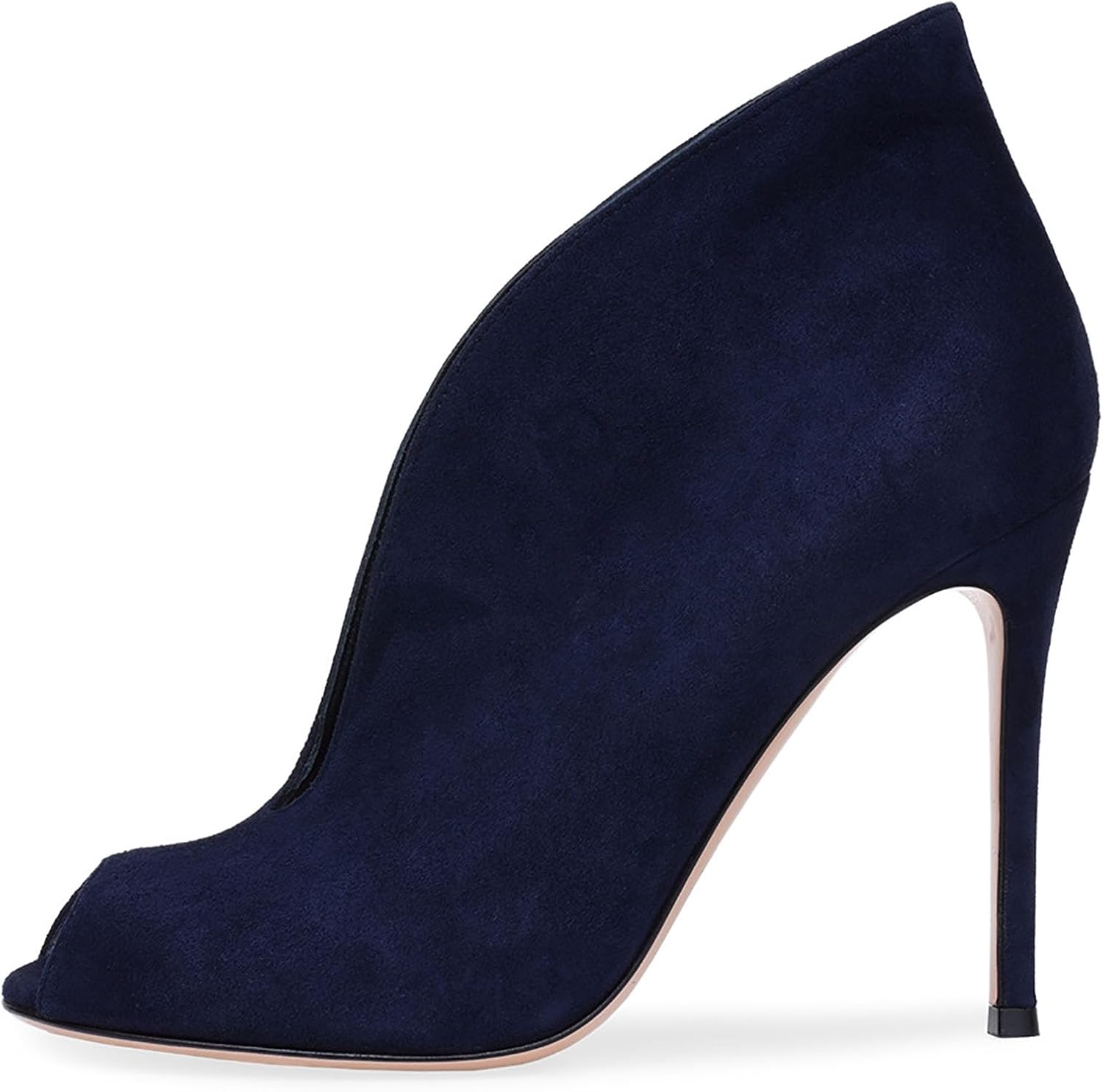 Women's Open Peep Toe High Heel Booties Classic Solid Color Stiletto Heels Ankle Boots Fashion Slip-on Party Dress Comfort Short Ankle Boots