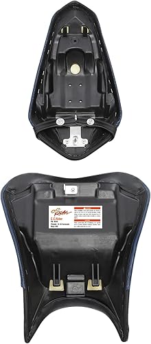 Miniatura 5 de TCT-MOTORPARTS Cojín de asiento de conductor y pasajero para Kawasaki Ninja 400 2018-2024 Z400 2019-2024 (negro + blanco #4)